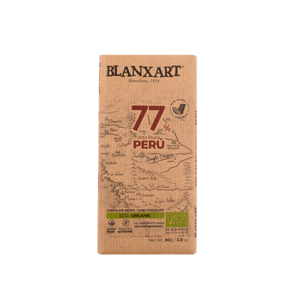 CHOCOLATE ECOLÓGICO 77% CACAO (PERÚ) (VEGANO) (ECO)
