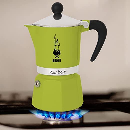  Bialetti Máquina de café espresso arcoíris (verde hielo, 3 tazas)  : Hogar y Cocina